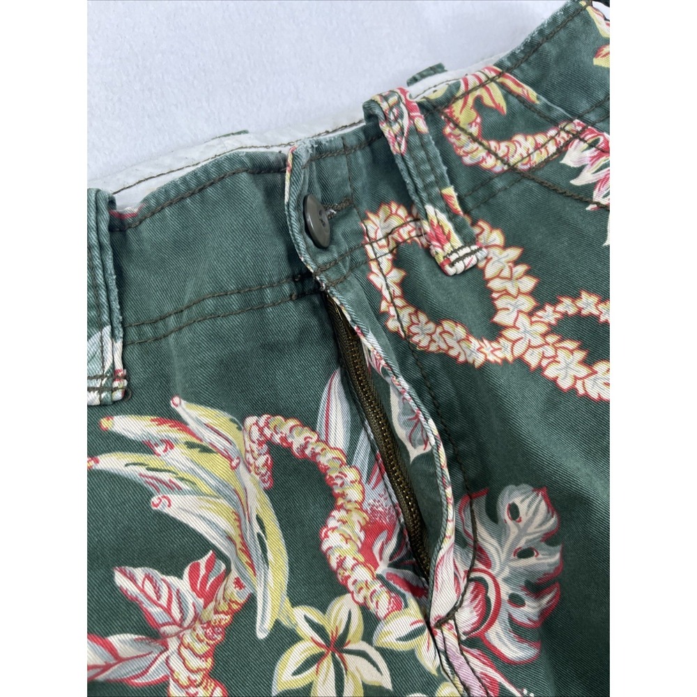 VTG Denim & Supply Ralph Lauren Cargo Shorts Mens Size 30 Green Floral Hawaiian - Picture 4 of 7